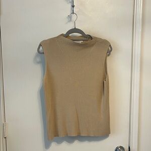 Elegant Beige Ribbed Tank Top